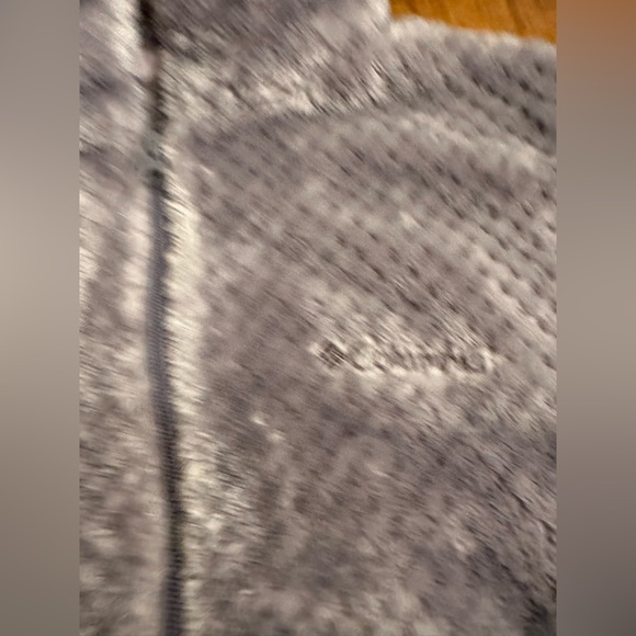 Columbia Textured Fleece Light Blue Gray Zip Front Jacket Size Small SUPER SOFT - Picture 6 of 9